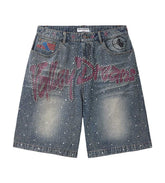 VALE FOREVER ICED OUT JORTS BLUE
